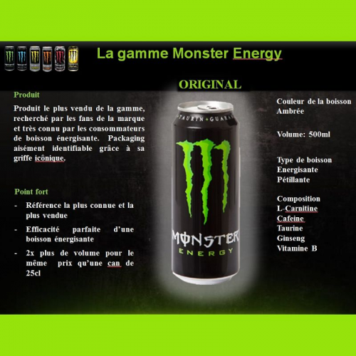 Monster Toutes les boissons énergisantes de la marque Monster Valgourmand