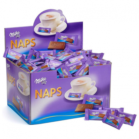 Napolitains Milka en chocolat au lait 4,6g - boîte de 355