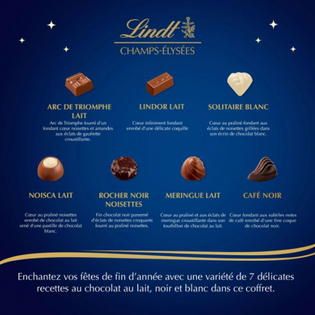 PRECOMMANDE Champs Elysées Lindt chocolats assortis - ballotin de 216g