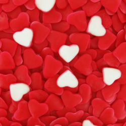 Bonbons rouges, cœurs, gomme tendre, amour, saint-valentin