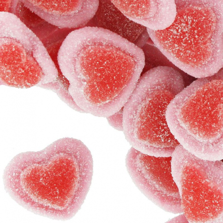 Bonbon coeur fourré confiture : fraise, citron, framboise x10 - Bonbon  Saint Valentin - Bonbon fabriqué en France