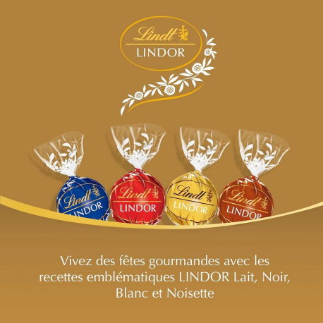 PRECOMMANDE Coffret métal or garni de boules Lindor assortis Lindt - 400g