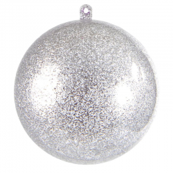 Boules pailletées ARGENT 8 CM en plexiglass - 20 pièces