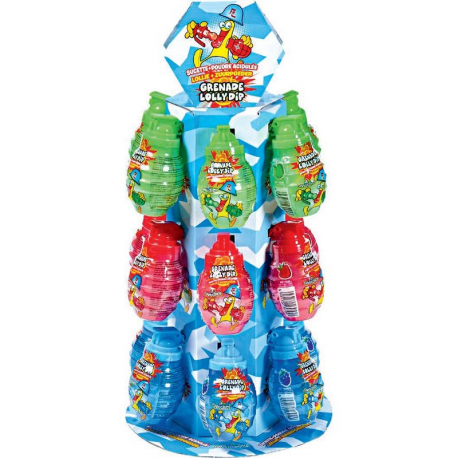 Grenade Lolly Pop Funny Candy - présentoir de 18