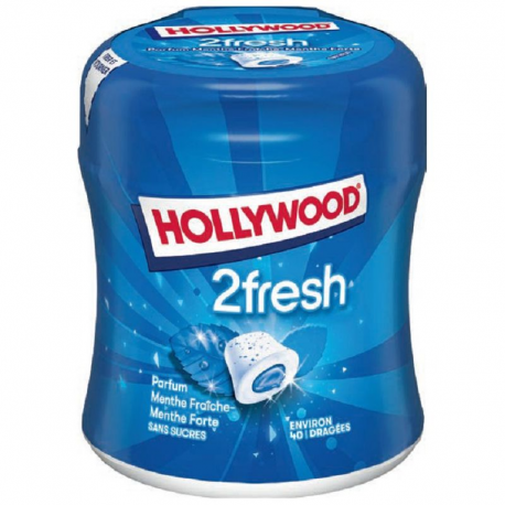 Bottle Hollywood 2fresh menthe fraîche SANS SUCRES - les 6x40 dragées