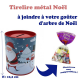 Tirelire métal ronde décor Noël diam: 8.5cm - H: 10.2cm